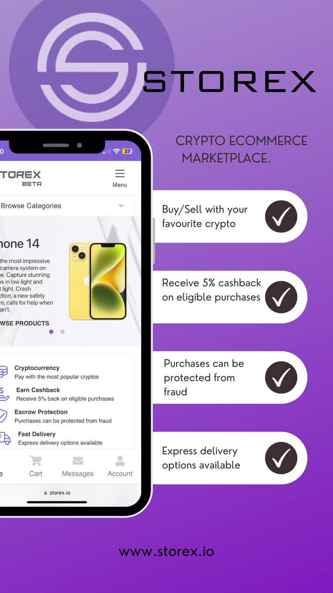 Do you want to sell something for #crypto? List it for FREE Storex.io and reach buyers worldwide On #Storex, there are NO listing fees! Get paid effortlessly in $BTC, $ETH, $USDC &amp; more!  #cryptocommerce $STRX #XPR $DOGE $LOAN #Solana #SAFEMOON $XRP $SOL $METAL $XPR