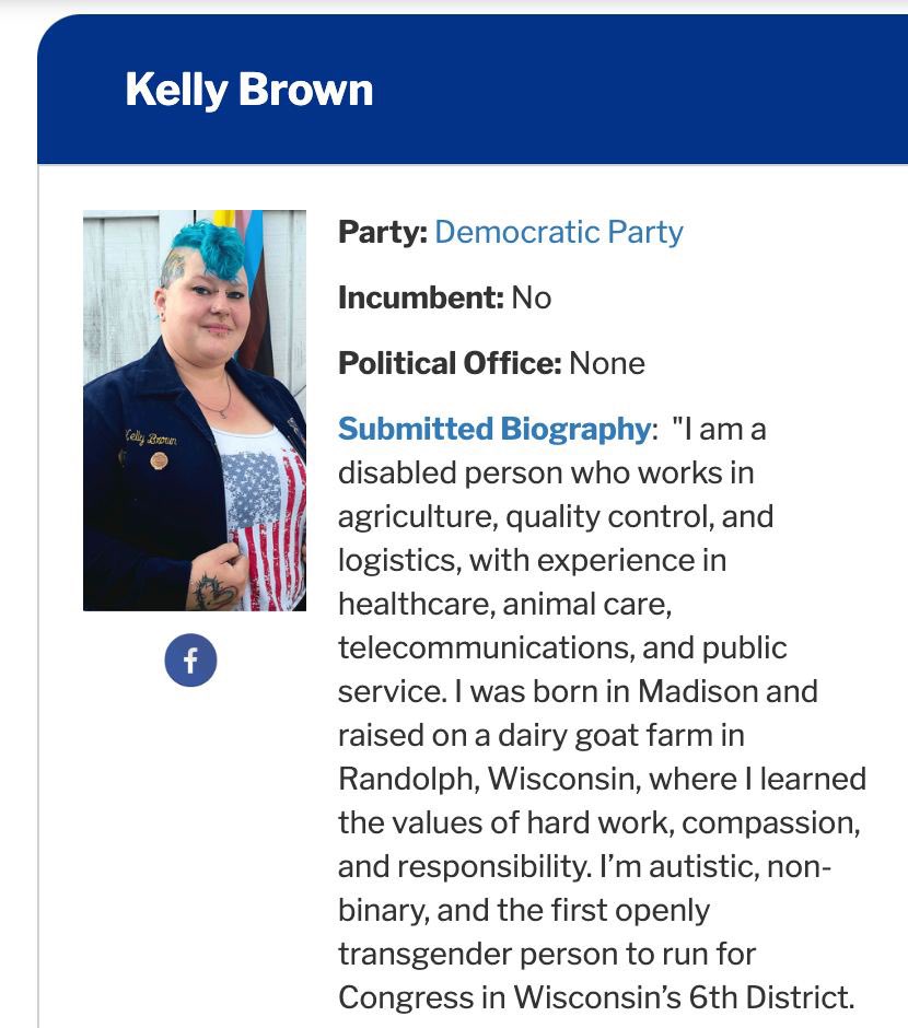 Kelly Brown is in the race to unseat <a href="/RepGrothman/">Rep. Glenn Grothman</a>. 

Seems like Democrats are really sending their absolute best this midterm ‼️😵‍💫