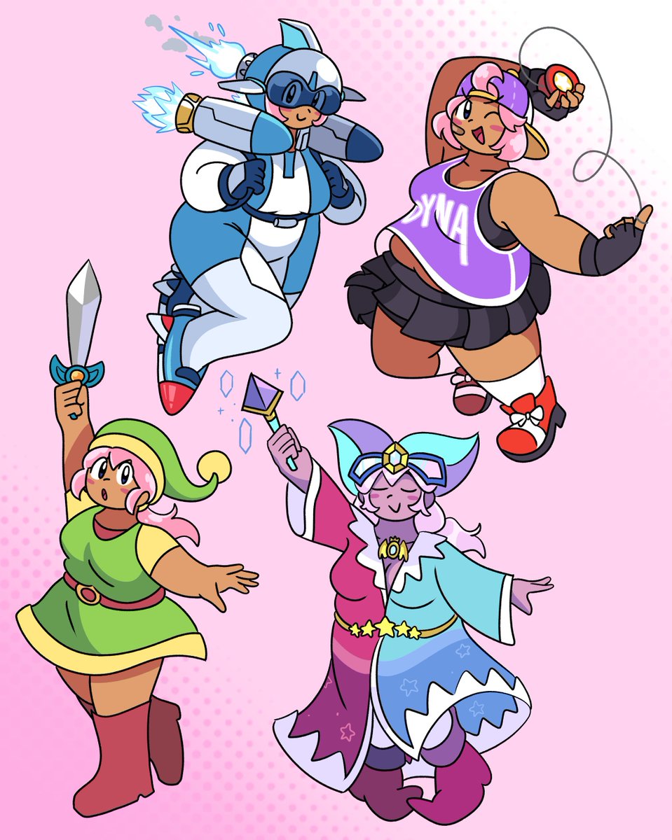 Sword, Jet, Yo-Yo and Mirror Kirbs (Also happy late 17th