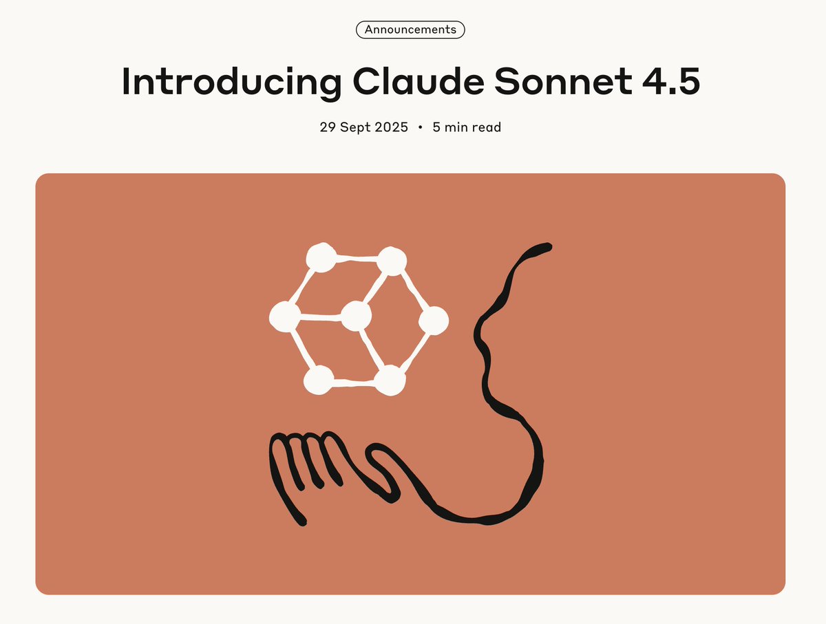Sonnet 4.5 is out. Time to start building!