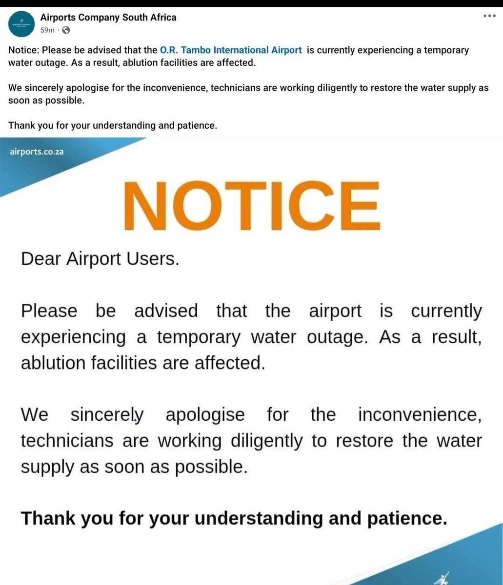helenzille's tweet photo. And so it goes. At OR Tambo, I understand. https://t.co/SP3H6vI26N
