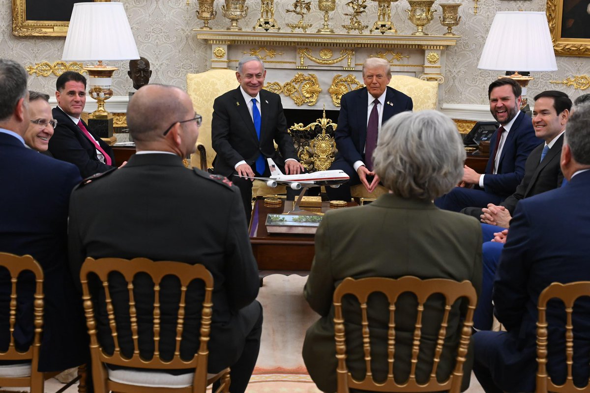 Imágenes del encuentro hoy entre el PM Netanyahu y el Presidente de EEUU, Donald Trump