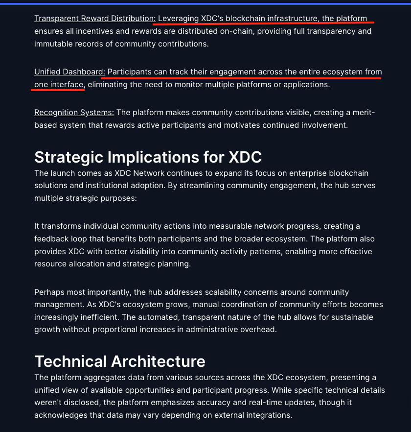 CDemanincor's tweet image. In Sept the $XDC Network leveled up community engagement.
🚀 They launched a Unified Engagement Hub to streamline participation and boost DeFi incentives.
Quest-based rewards for governance and ecosystem tasks
Transparent on-chain payouts
One dashboard to track all activity…