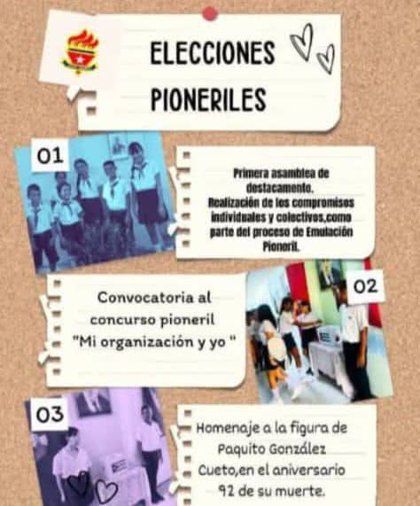 Hoy  todos los pioneros a elegir a los mejores para que sean sus dirigentes y representantes como miembros de la <a href="/OPJMCuba/">OPJM Cuba</a> . Organización de Pioneros José Martí. Que este sea un proceso pioneril a la altura de estos tiempos.
#OPJM #CubaMined #PinardelRío