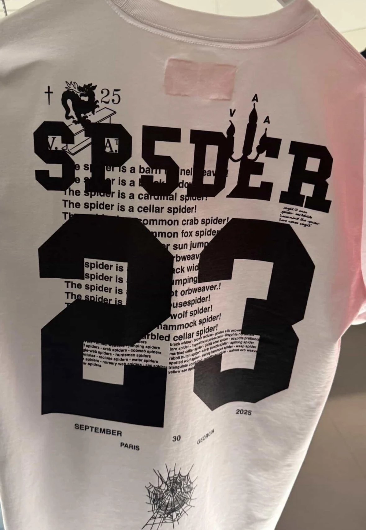 sp5der スパイダー　spider uk 白　Tシャツ Sp5der White The Spot T-Shirt | Spider Hoodie 555 | SP5DER
