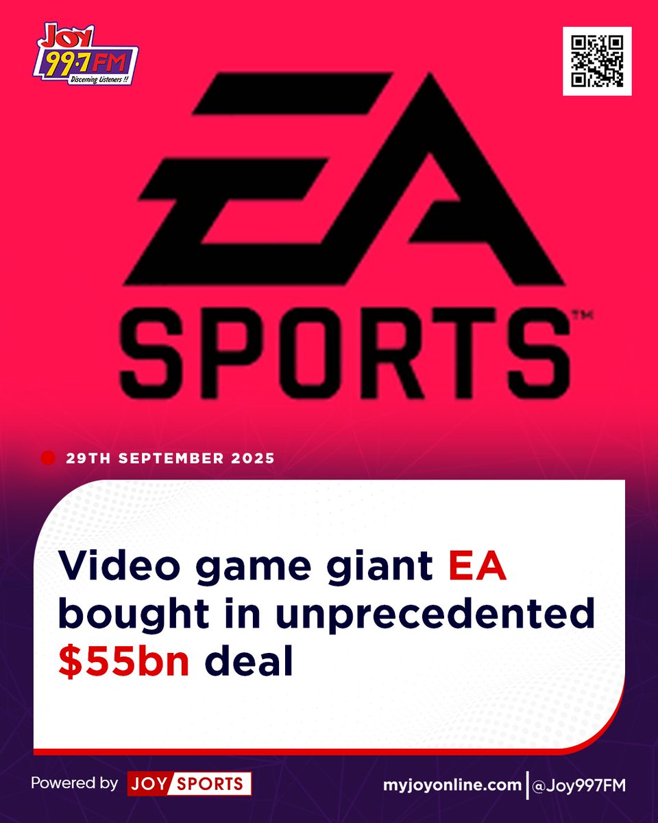 Video game giant EA bought in unprecedented $55bn deal

#JoyNews
