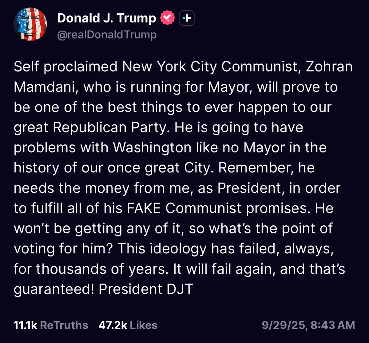 Trump is threatening to withhold money to New York if we don’t elect the person he wants but we’re not allowed to call him a dictator