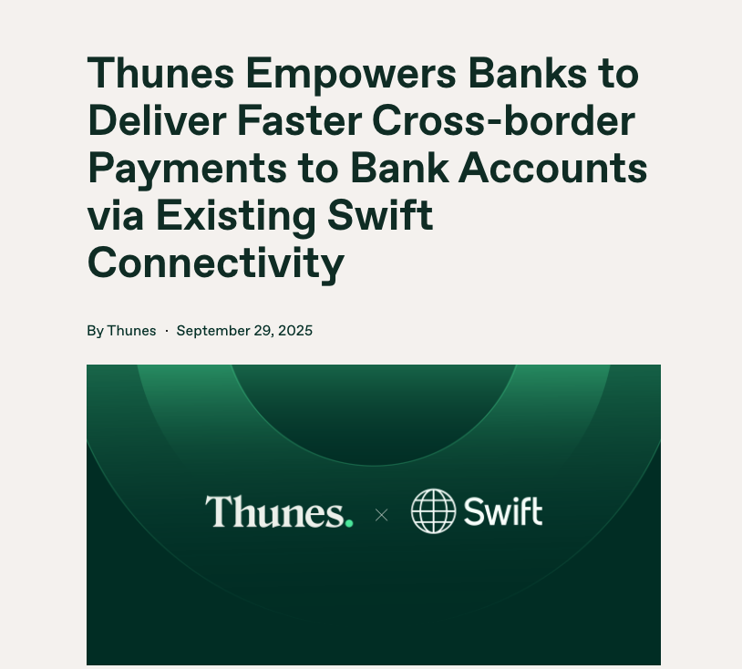 CDemanincor's tweet image. People still saying Swift is on its way out aren’t watching what’s actually happening.

Thunes just rolled out Pay-to-Banks over Swift, letting 11,000+ banks plug into its Direct Global Network with zero extra integration covering 4 billion accounts across 130+ countries.

This…