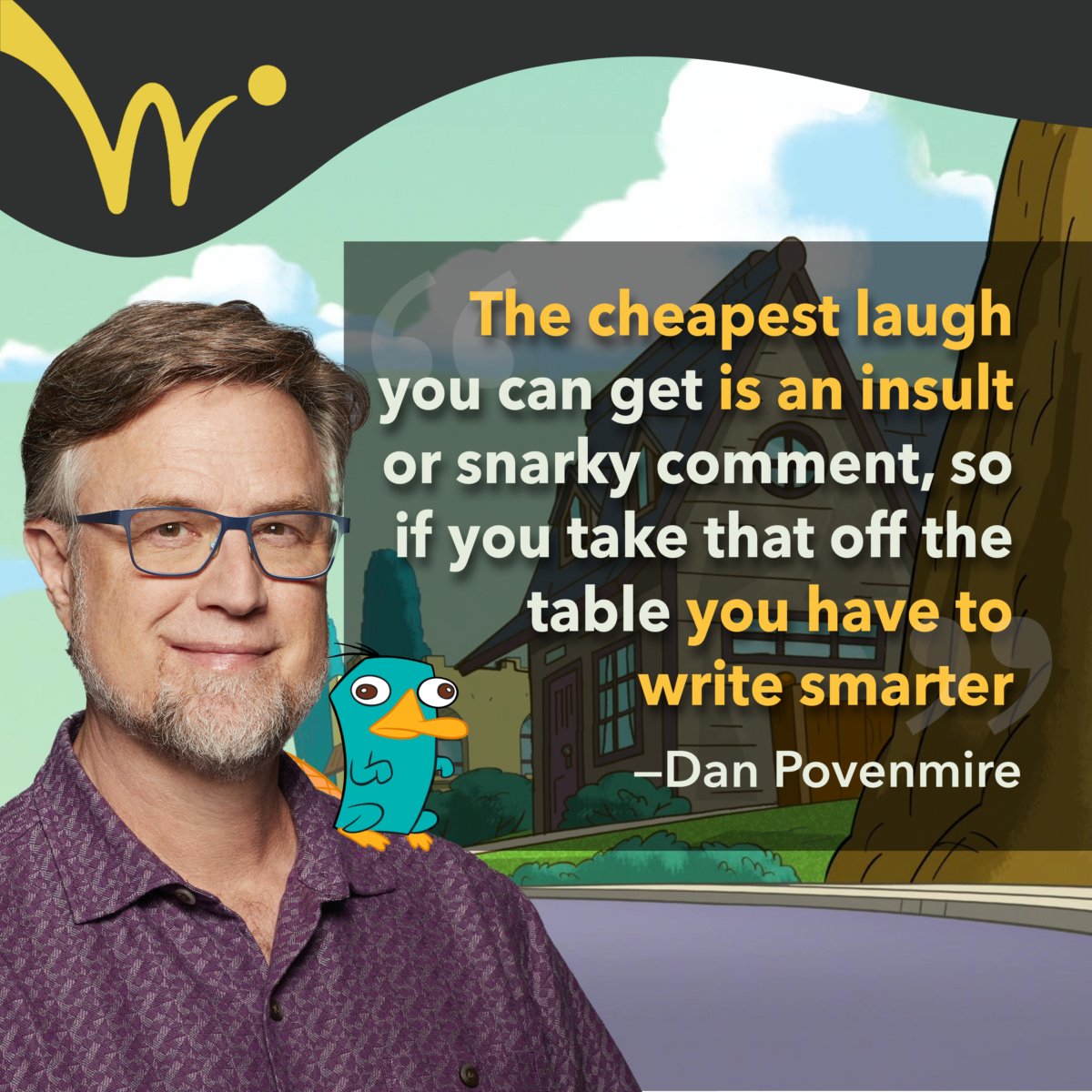 pietroschito's tweet image. Give it up for the one and only @dan.povenmire a true animation icon! With his unique voice, humor, and knack to create compelling characters, Dan has been behind beloved animated series like Phineas and Ferb 🎢 and Milo Murphy's Law 😵💫 . #WriteForAnimation #animation…