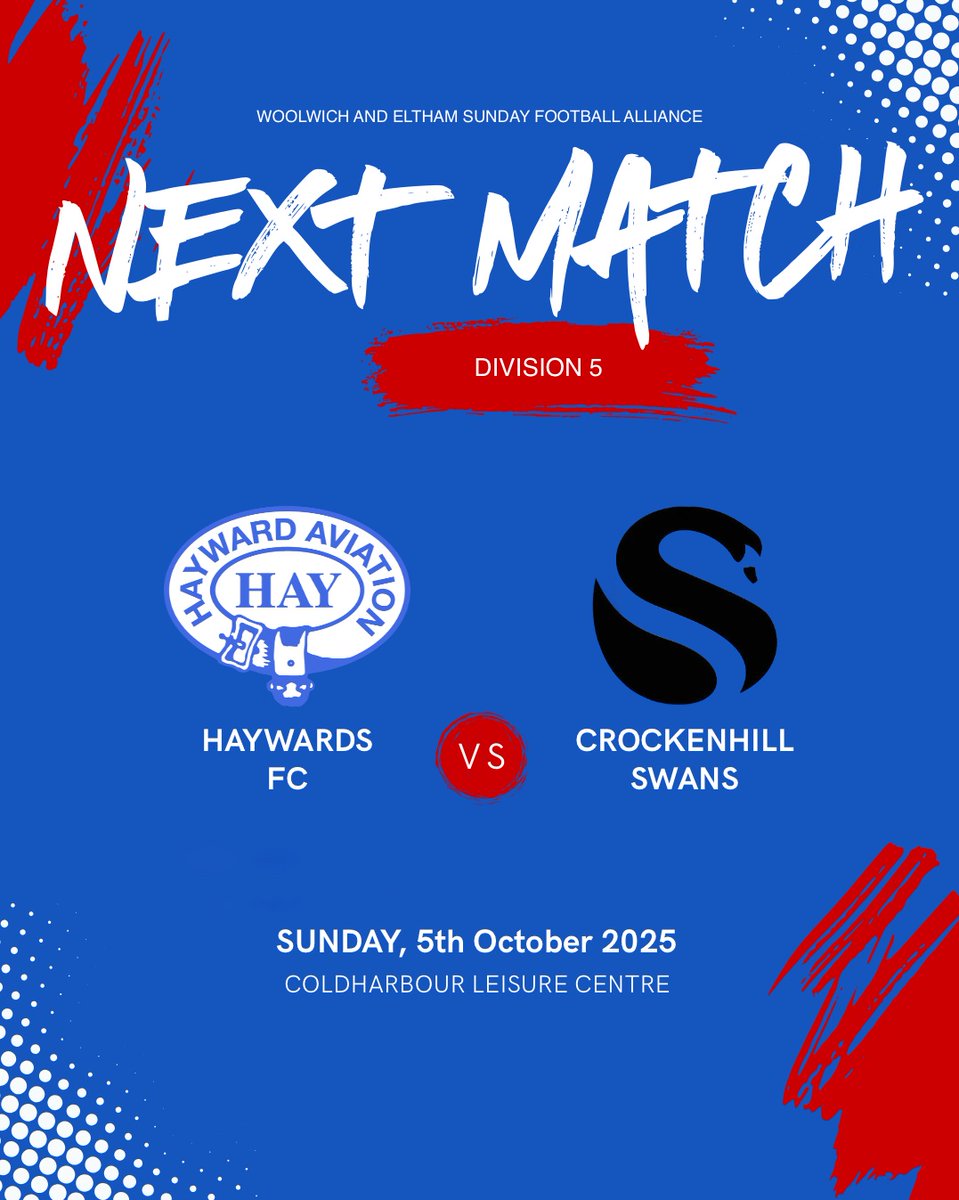 Haywards FC (@haywardsfc) on Twitter photo This Sunday sees us host <a href="/CrockSwans/">Crockenhill Swans</a> at Coldharbour in our next Division 5 fixture. <a href="/WESFA_Football/">W.E.S.F.A.</a> #WESFA This Sunday sees us host <a href="/CrockSwans/">Crockenhill Swans</a> at Coldharbour in our next Division 5 fixture. <a href="/WESFA_Football/">W.E.S.F.A.</a> #WESFA