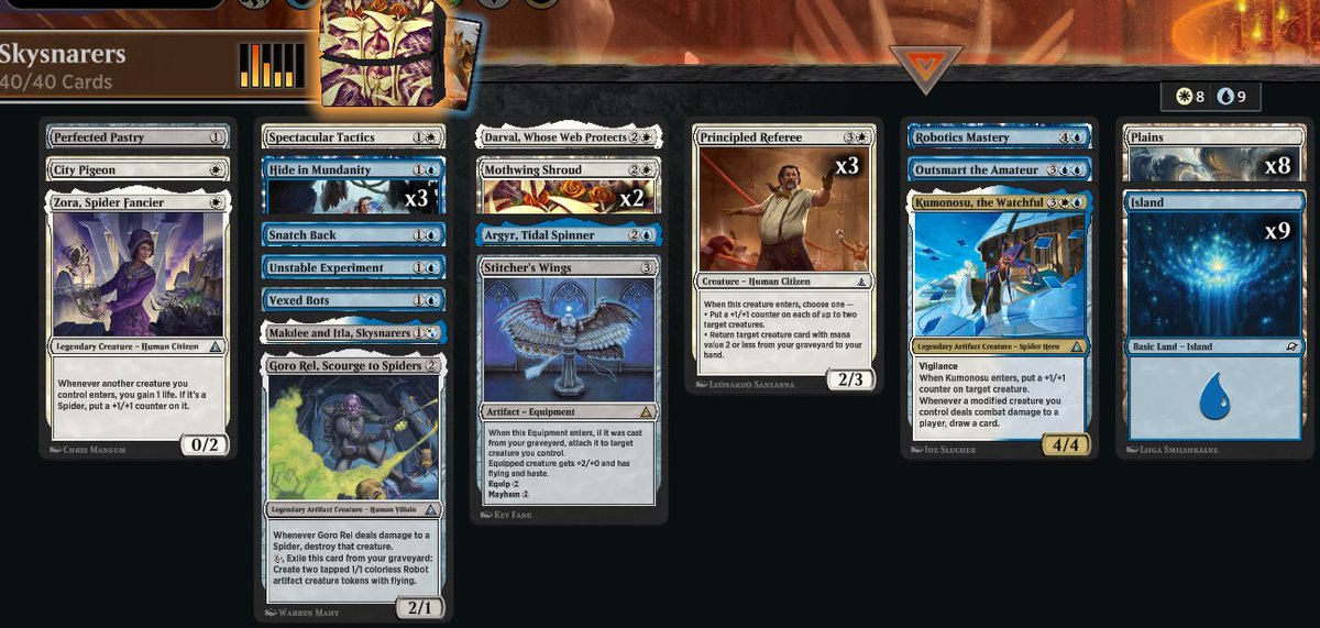 ArstallStream's tweet image. 🏆#3 4-0 White-Blue seems decent and underdrafted #MTGxSpiderMan #mtg #mtga #mtgarena