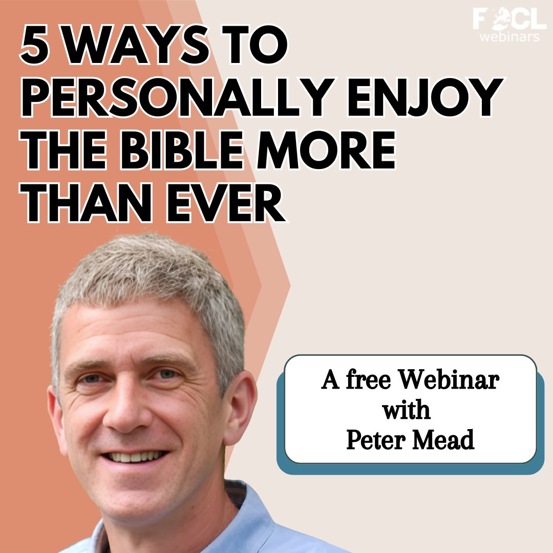In one month, on Wednesday, 29 October at 18.00 London time, <a href="/petermead/">Peter Mead</a> (<a href="/cordeouk/">Cor Deo</a>) is offering a free Webinar, providing five suggestions to help your personal engagement with the Bible prove more soul-nourishing and life-changing. Sign up now: foclonline.org/webinar/5-ways…
