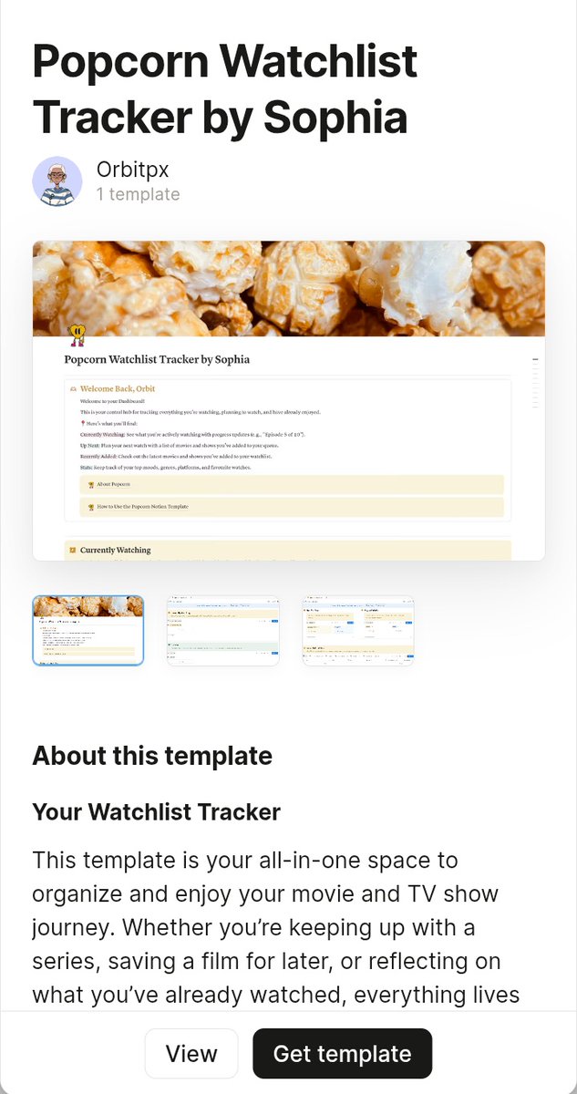 My watchlist tracker is now on <a href="/NotionHQ/">Notion</a> Marketplace 🥹🍿💛