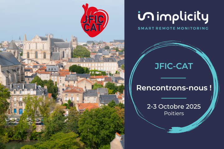Cap sur Poitiers ! L'équipe Implicity sera aux JFIC-CAT les 2 &amp; 3 octobre. Échangeons sur les dernières avancées en cardiologie, notamment l'#IA et la #télésurveillance pour l'#insuffisancecardiaque ! Démo sur notre stand ! Faisons progresser la #cardiologie ensemble.
#jficcat