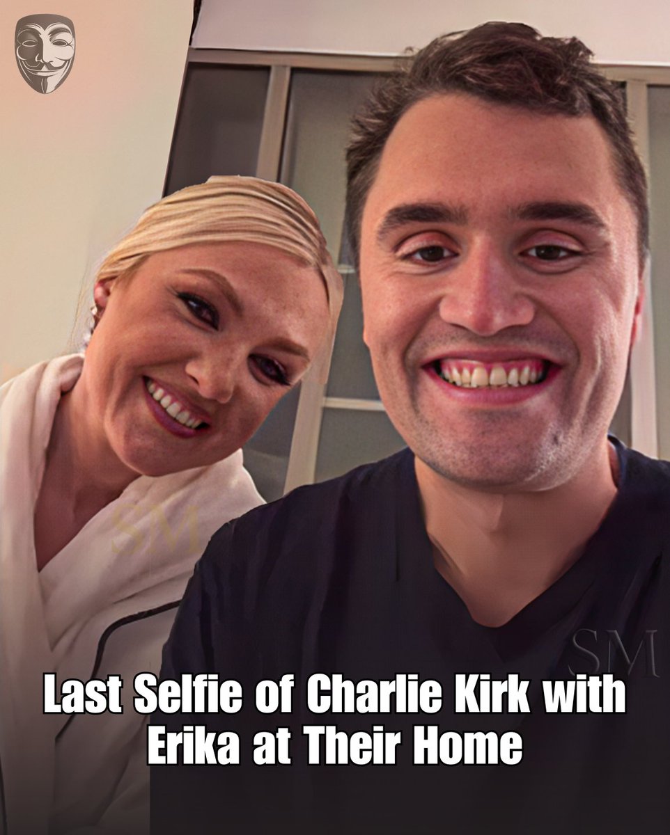 anonymousgroupx's tweet image. Sometimes a picture holds more weight than words ever could 💔. This selfie of Charlie Kirk with Erika, taken in the comfort of their home, captures a moment filled with love, laughter, and the kind of bond that speaks louder than speeches or headlines. The smiles aren’t just for…