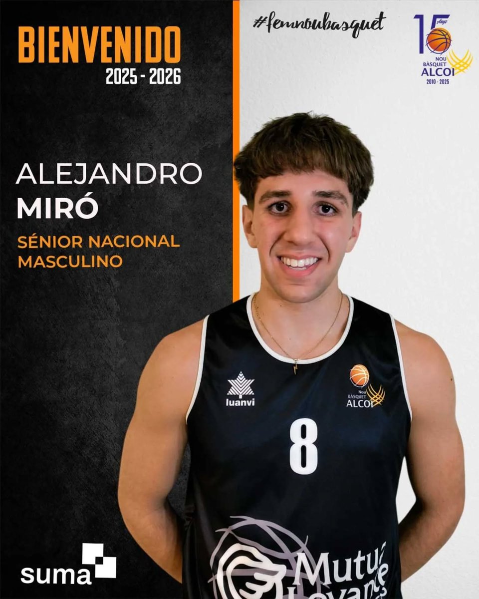 𝔹𝕀𝔼ℕ𝕍𝔼ℕ𝕀𝔻𝕆 𝕀 𝕊Éℕ𝕀𝕆ℝ 𝕄𝔸𝕊ℂ𝕌𝕃𝕀ℕ𝕆 ℕ𝔸ℂ𝕀𝕆ℕ𝔸𝕃
𝗔𝗟𝗘𝗝𝗔𝗡𝗗𝗥𝗢 𝗠𝗜𝗥Ó
Tras su paso por Lucentum en junior autonómico, regresa ahora para afrontar su primer año como sénior, donde se ha ganado un hueco en el equipo.
#FemNouBasquetAlcoi
#NBAlcoi