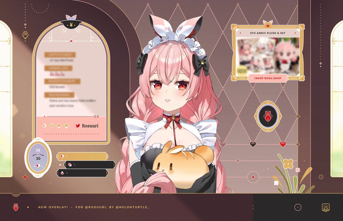 I designed the chatting overlay for Rosuuri's new outfit debut &amp; 5th anniversary!! 🐰♥️

#ganbarosu ✨