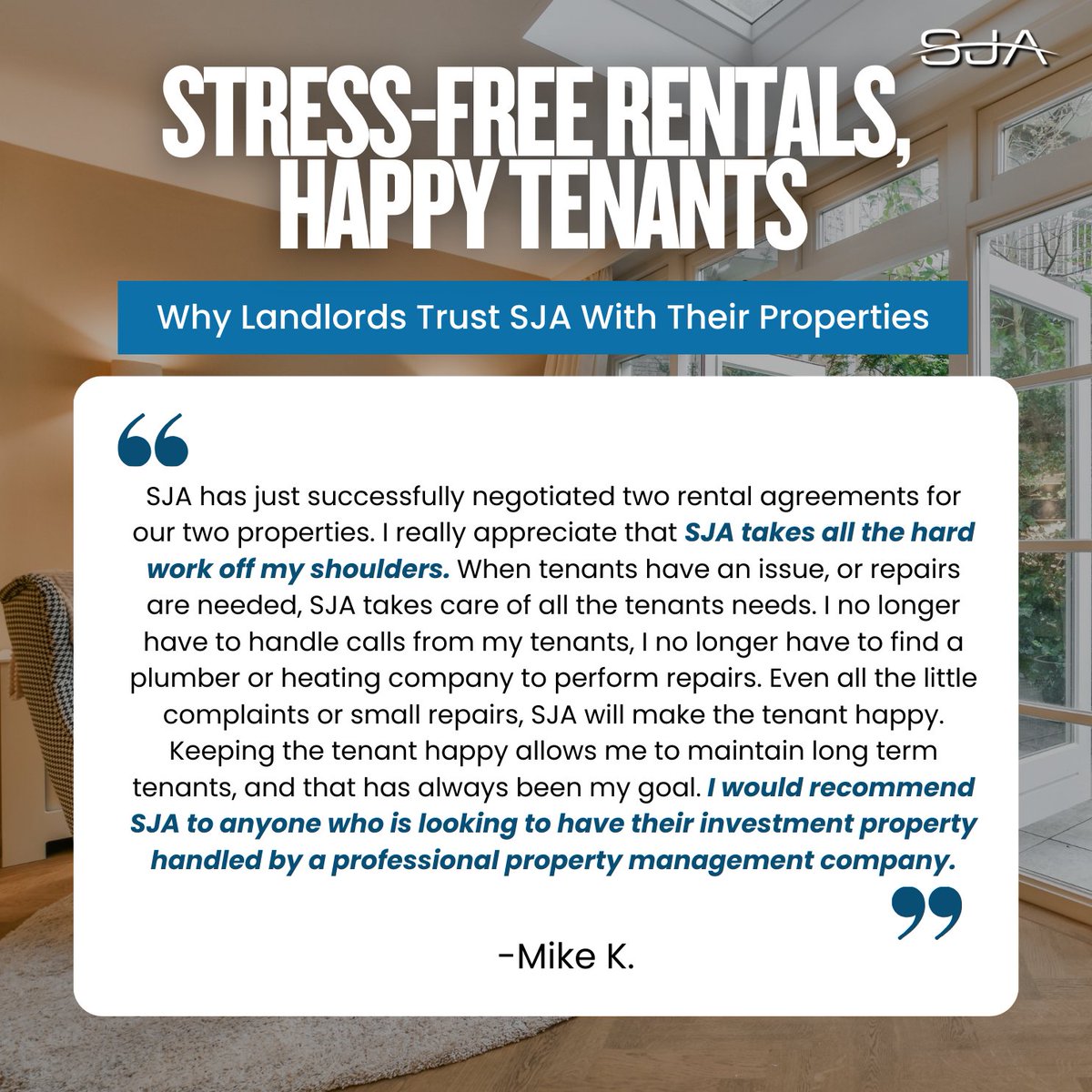 SJAPropMgmt's tweet photo. "𝐒𝐉𝐀 𝐭𝐚𝐤𝐞𝐬 𝐚𝐥𝐥 𝐭𝐡𝐞 𝐡𝐚𝐫𝐝 𝐰𝐨𝐫𝐤 𝐨𝐟𝐟 𝐦𝐲 𝐬𝐡𝐨𝐮𝐥𝐝𝐞𝐫𝐬." - Mike K.
𝐂𝐨𝐧𝐧𝐞𝐜𝐭 𝐰𝐢𝐭𝐡 𝐮𝐬:
𝐏𝐡𝐨𝐧𝐞: +𝟏 𝟒𝟐𝟓-𝟔𝟓𝟖-𝟏𝟗𝟐𝟎 | 𝐖𝐞𝐛𝐬𝐢𝐭𝐞: 𝐬𝐣𝐚𝐩𝐦.𝐜𝐨𝐦

#PropertyManagement #ProfessionalService #SeattleRentals #SJAPropertyManagement https://t.co/Zahdp7xyir