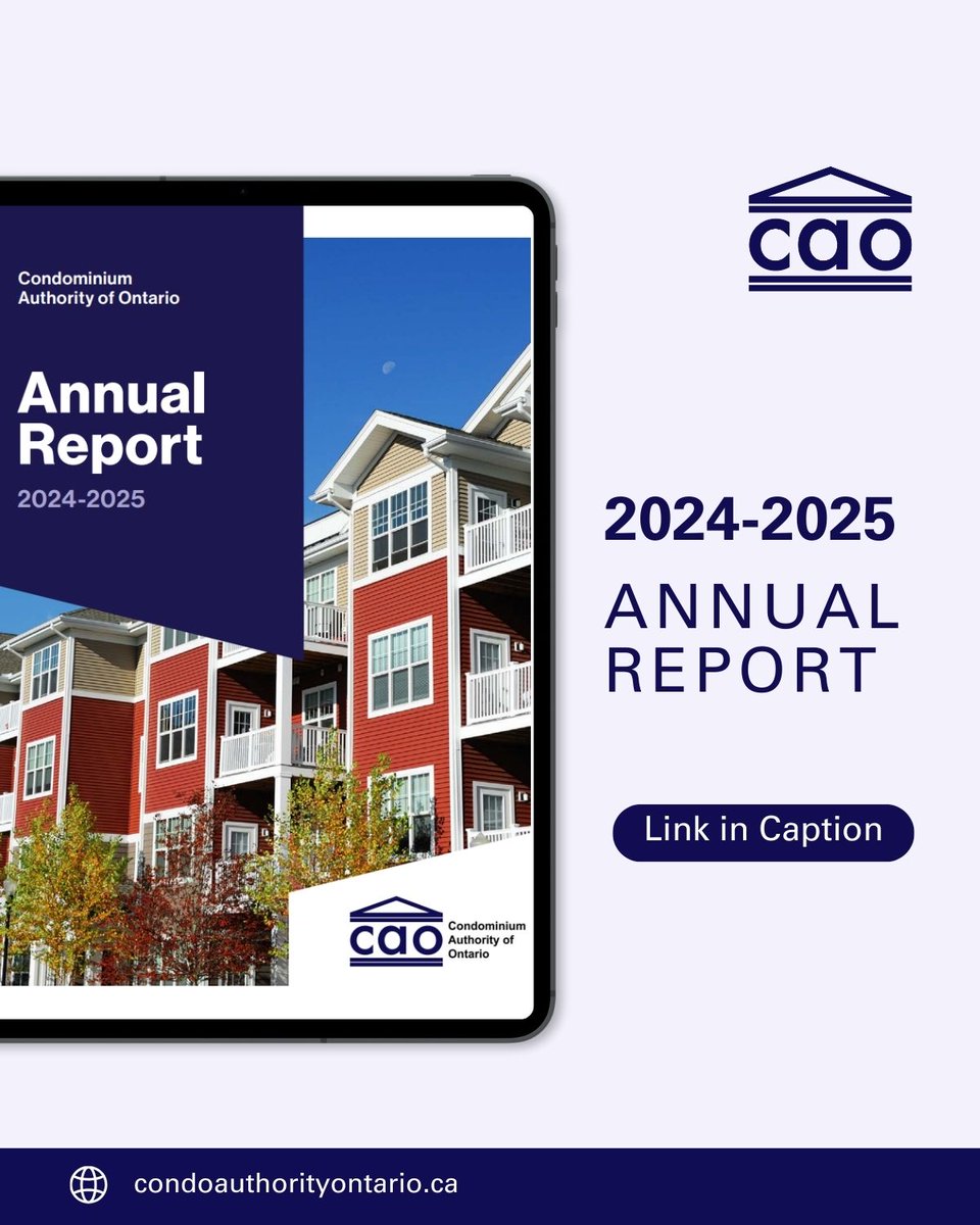 📢 2024-2025 Annual Report Now Live!

The Condominium Authority of Ontario’s Annual Report is here. Explore our highlights, key initiatives, and the impact of our work this past year as we continue to serve Ontario’s condo communities.

Read the full report here: