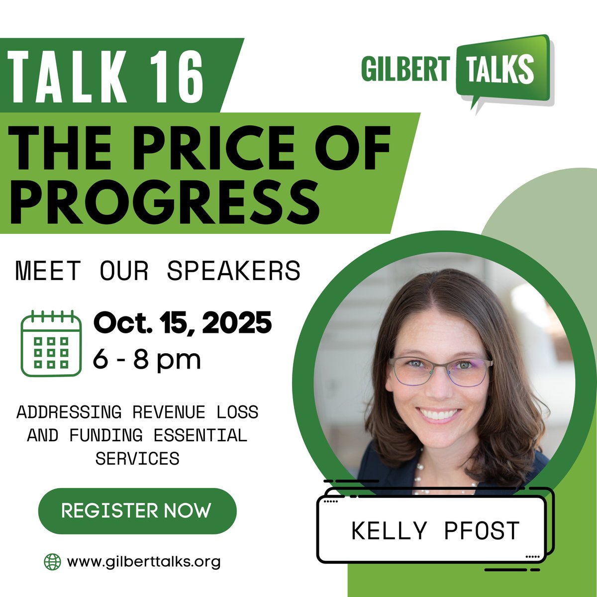 GilbertTalks's tweet image. We're excited to have Kelly Pfost, Budget Director for the Town of Gilbert, at Talk 16!

RSVP for Talk 16: eventbrite.com/e/talk-16-the-…