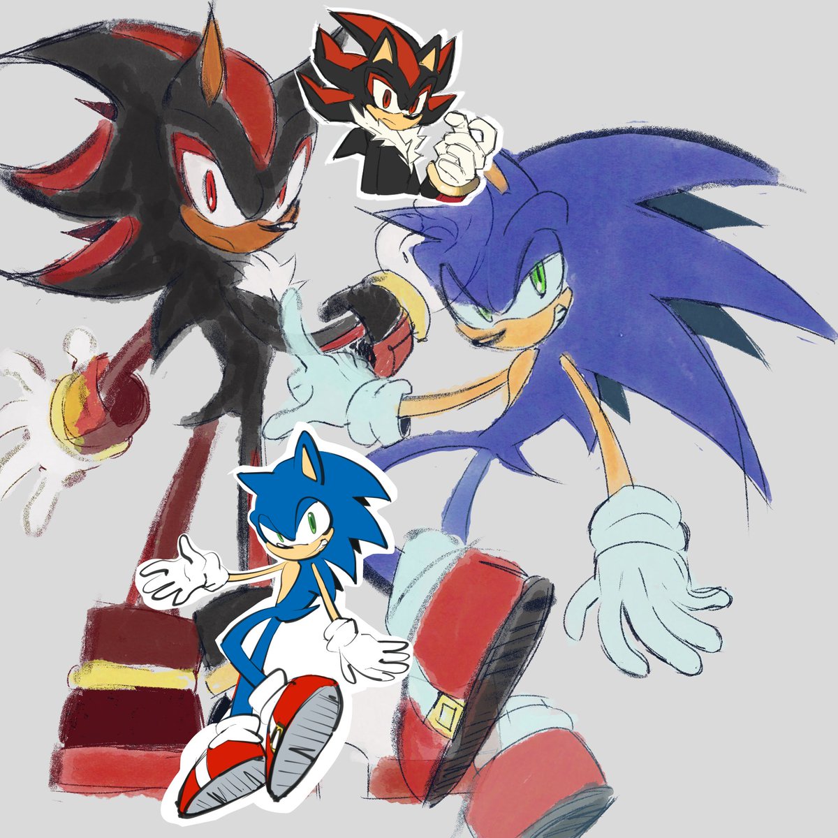 _florical's tweet photo. Redraw of some old art #sonic #shadow https://t.co/ZfTfWWa1mb