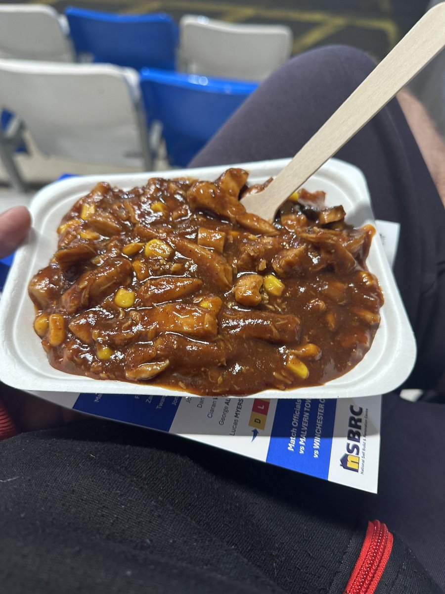 Some excellent <a href="/FootyScran/">Footy Scran</a> at <a href="/SupermarineFC/">Swindon Supermarine</a> tonight. BBQ Chicken &amp; Sweetcorn for just £4.50.