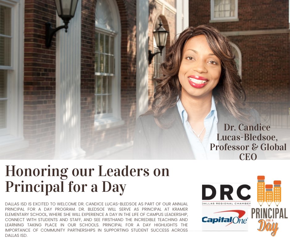 Excited to share that I’ll be serving as Principal for a Day  through <a href="/dallasschools/">Dallas ISD</a>! 🎓✨ Looking forward to spending time with students, teachers, and staff, and experiencing a day of learning and leadership. #DallasISD #PrincipalForADay