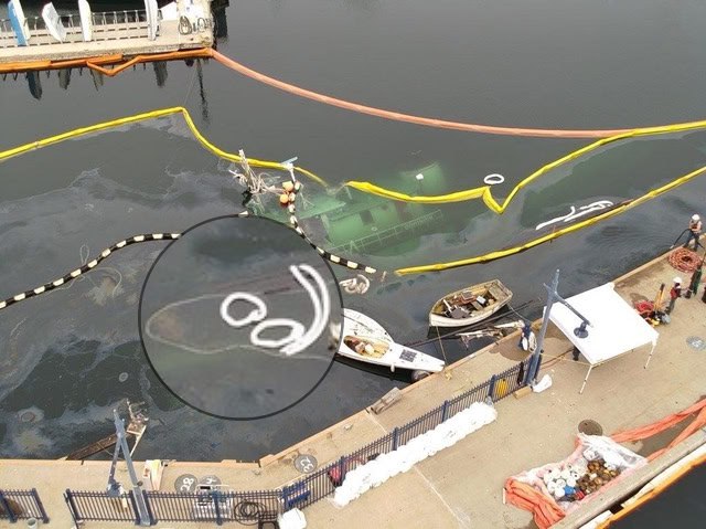 jakez's tweet photo. Hey guys. I think I figured out who sunk Tug Dominion near Bremerton, WA. #sunkenship #bremerton #ghostship https://t.co/coFMsBEJBr