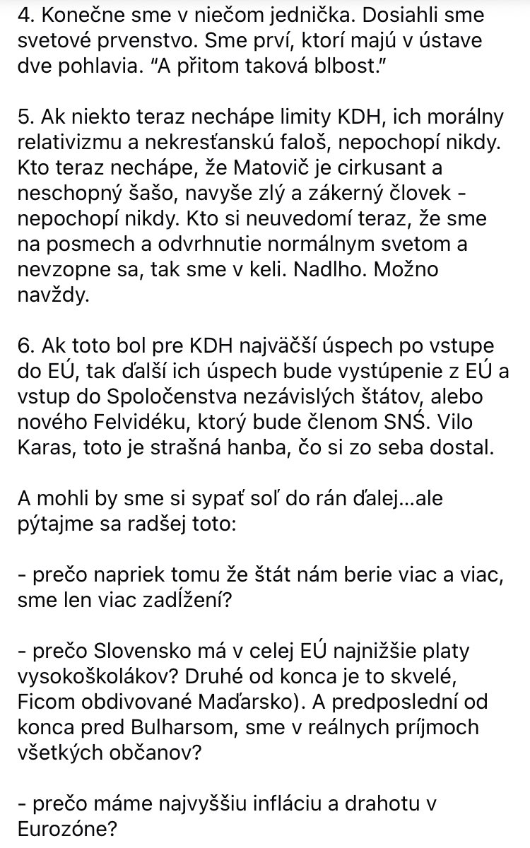 luciahudackova's tweet photo. Rastislav Kacer dobre zhrnul - ku KDH aj OLANO - a kladie spravne otazky. Mali by sme si ich klast vsetci 👇 https://t.co/6WXxTlUcLG