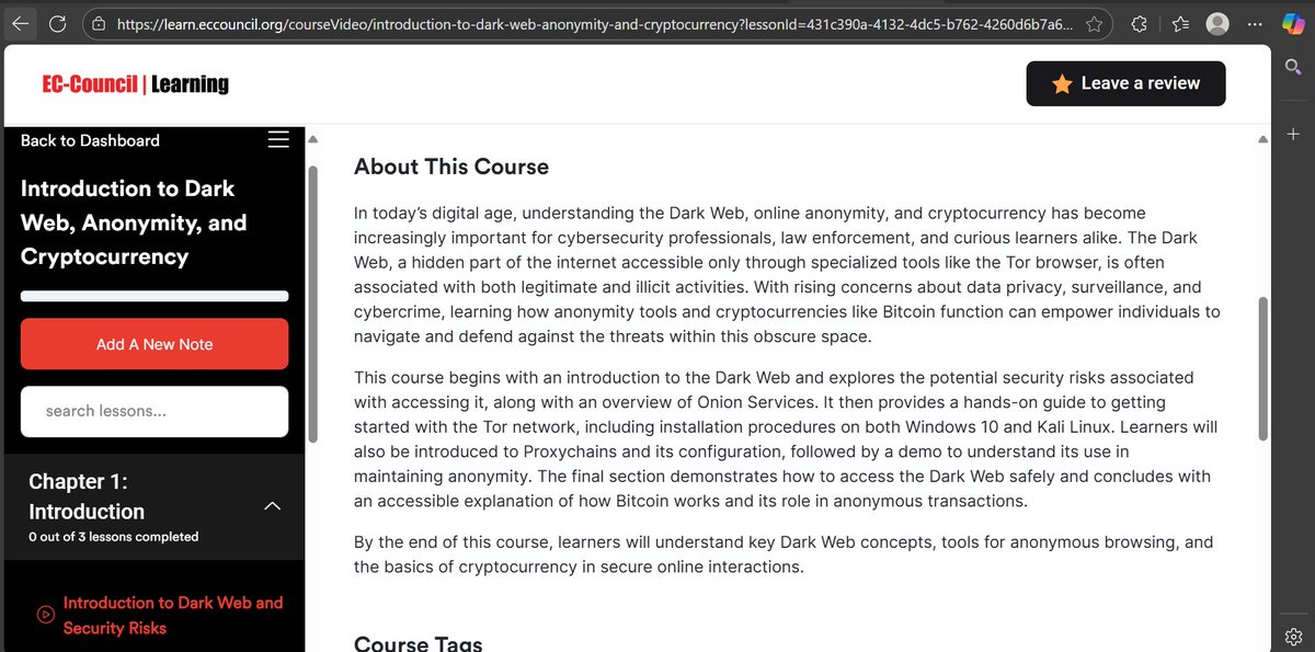 theitgirliee's tweet image. Day 100/100💃
I wrapped up today with EC Council&apos;s Introduction to the Dark Web, Anonymity and Cryptocurrency. Tears of joy guys, it was definitely a great learning experience.
If I start listing people, we won&apos;t leave here😭
So grateful for the love❤️
#100DaysOfCyberSecurity