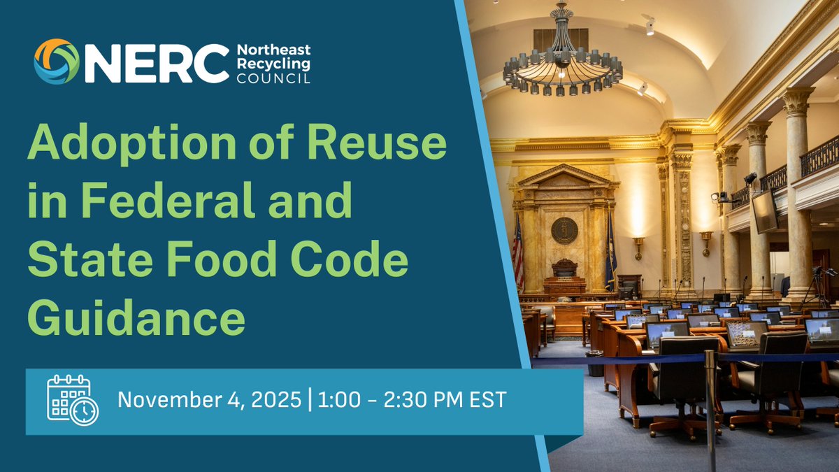 Join us Tuesday, November 4th from 1:00 - 2:30 PM ET, where we will be joined by experts from the Governor's Office of Policy Innovation and the Future, <a href="/CenterForBioDiv/">Center for Biological Diversity</a>, ECHO Systems, and <a href="/ZeroWasteIthaca/">Zero Waste Ithaca | BYO - Ithaca Reduces</a> 

Register Now: nerc.org/Adoption-of-Re…
