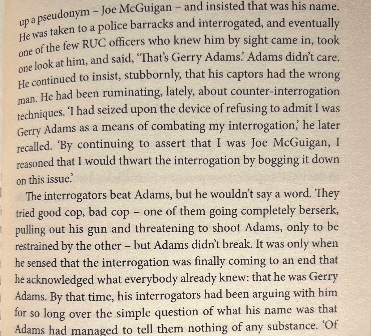 2 days of British torture and Gerry refused to even admit his own name until finally the cops broke and then he said it was his name

fucking masterful