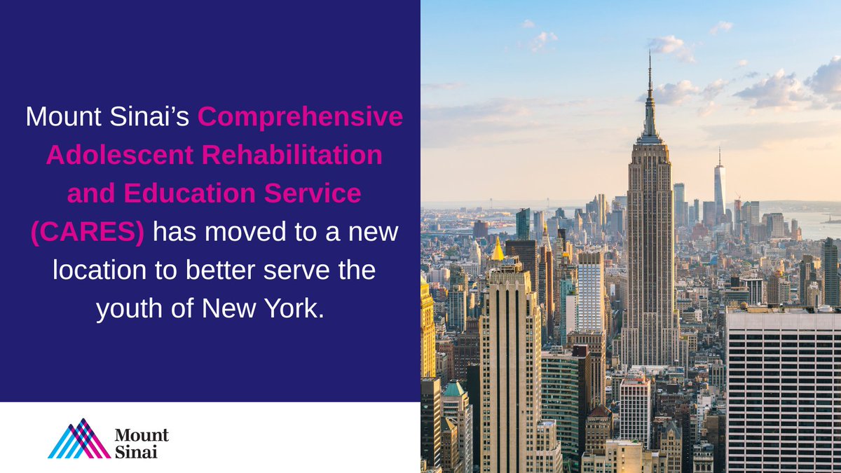Happy to share that our Comprehensive Adolescent Rehabilitation and Education Service (CARES) is now in a new location where we're better equipped to help the youth of New York.

Congratulations to the team, and special shout out to CARES Director, Shilpa Taufique 🎉