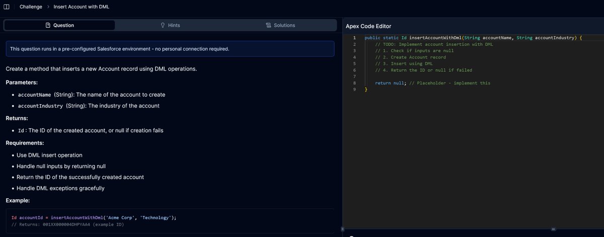 🚨 Big updates happening at lightningchallenges.com! Prepping fresh DML challenges for everyone. Needed to solve the org data explosion issue, and I did it. Your orgs are safe. DML fun is coming soon. Stay tuned! #Salesforce #CloudCodeAcademy #LightningChallenges