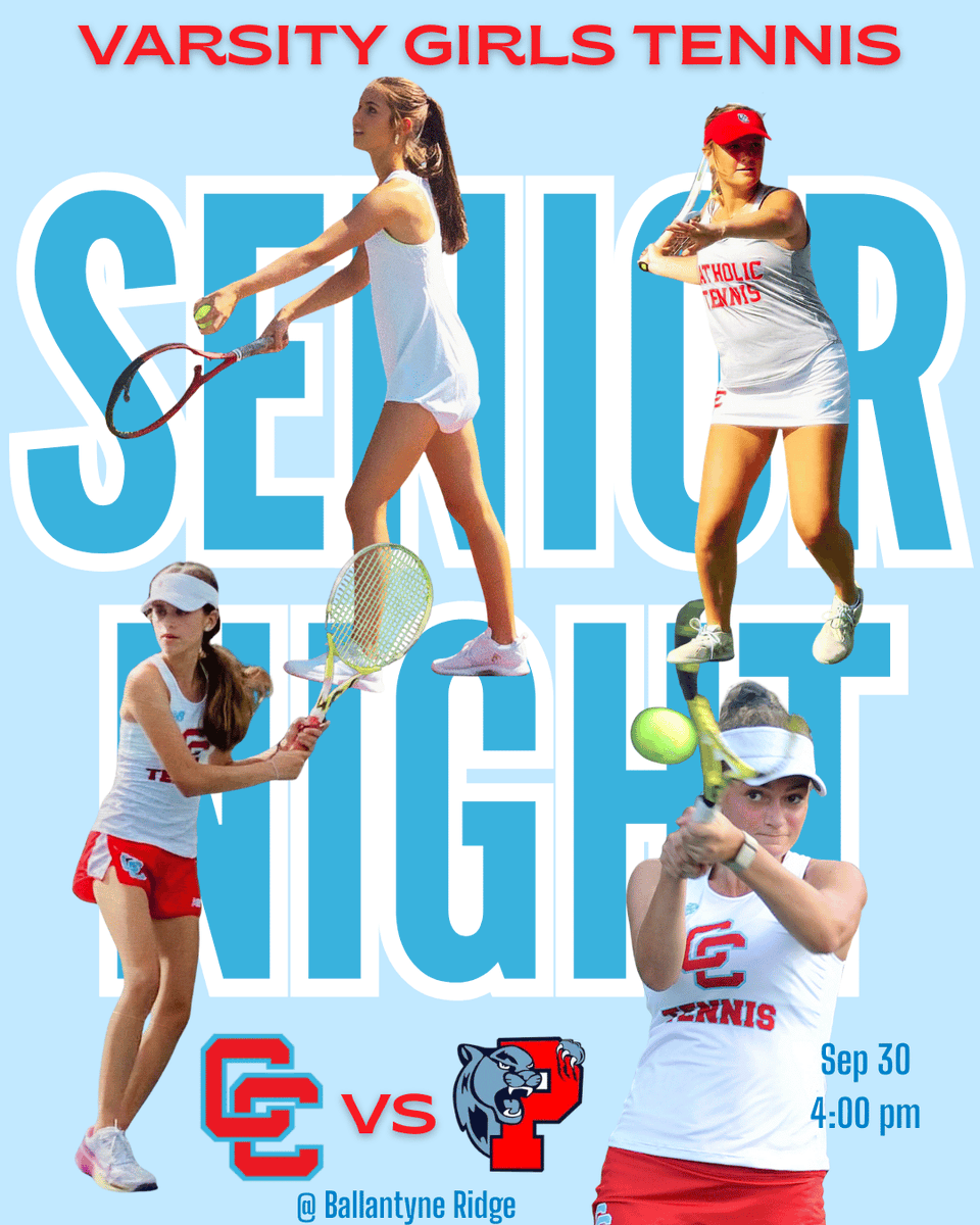 Big day tomorrow!!! Time to celebrate these outstanding student athletes--Let's go, Cougars!!🎾🎾🎾 <a href="/CCHSCougarNews/">Charlotte Catholic</a>