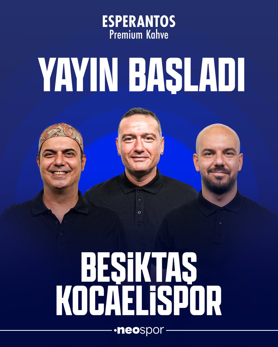 🔥 @esperantosco İLE NEO SPOR VE SPORTZ'DA ORTAK CANLI YAYIN BAŞLADI! #işbirliği

🆚  Beşiktaş 3-1 Kocaelispor

🎙 <a href="/SemihSezerli/">Semih Sezerli</a>, <a href="/aliececom/">Ali Ece</a> ve <a href="/EmekEge/">Emek Ege</a>

🔗 SPORTZ'dan İZLE 👉 sportz.co/video/68da4c67…

📺 youtube.com/live/VoQtWNCx1…