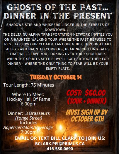 deltanualpha's tweet photo. 🎃👻Join us for a Haunted Walk downtown followed by dinner.  A 'spooktacular' night to network, meet new people and enjoy the season. Bring a friend/colleague - family welcome too.  Sign up today!
#HauntedWalk #SpooktacularNight #NetworkingEvent #FallFun https://t.co/yGq6dhJUSJ