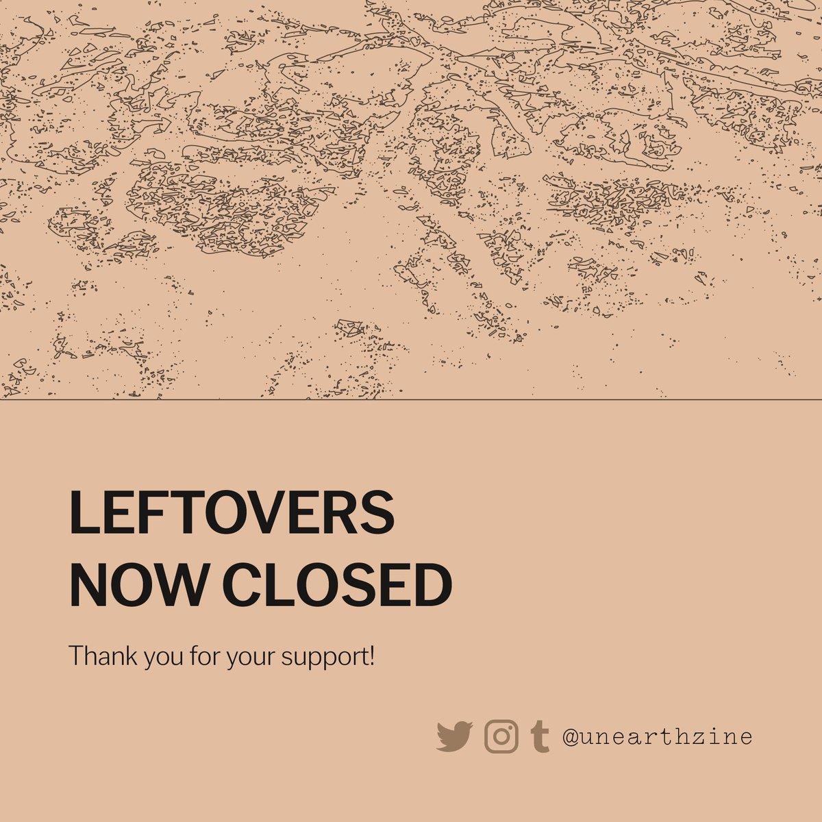 The sun has now set on Unearth. ☀️ We thank you all profusely, and are excited to fulfill these last orders in the coming days. Stay with us as we do final counts and prepare our donation to our charity.