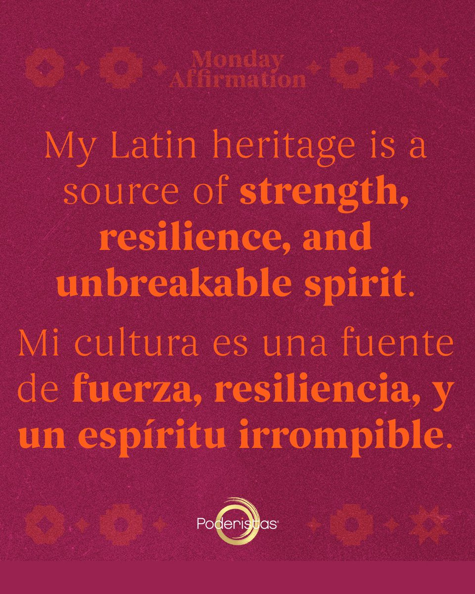 poderistas's tweet image. Here&apos;s to our roots - a constant source of inspiration, fuerza, and unstoppable drive!💖  What&apos;s something you love from your cultura? Share it and let&apos;s celebrate together!✨ #Poderistas