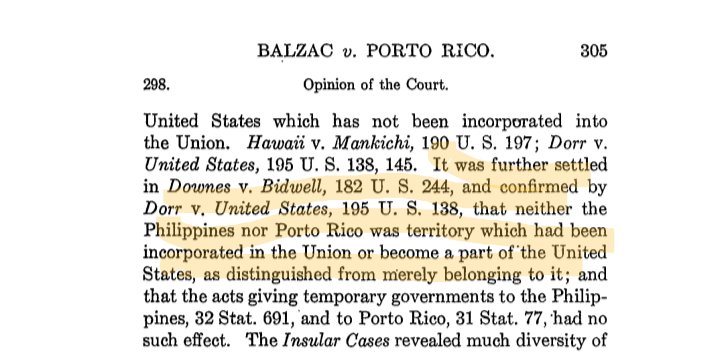 YOUR supreme court says no; PR is NOT part of US