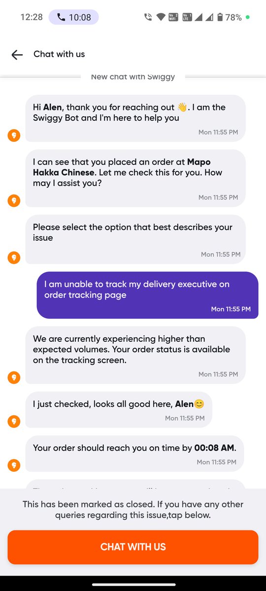 AlenChacko18's tweet photo. @SwiggyCares @Swiggy @harshamjty If you can't deliver please cancel the order and let a man sleep peacefully knowing his order won't be delivered.
Any man can make mistakes but only an idiot persists in his error - Marcus Tullius Cicero
#BreakingNews #hungry #INDvsPAK https://t.co/FLJ6XmznfC