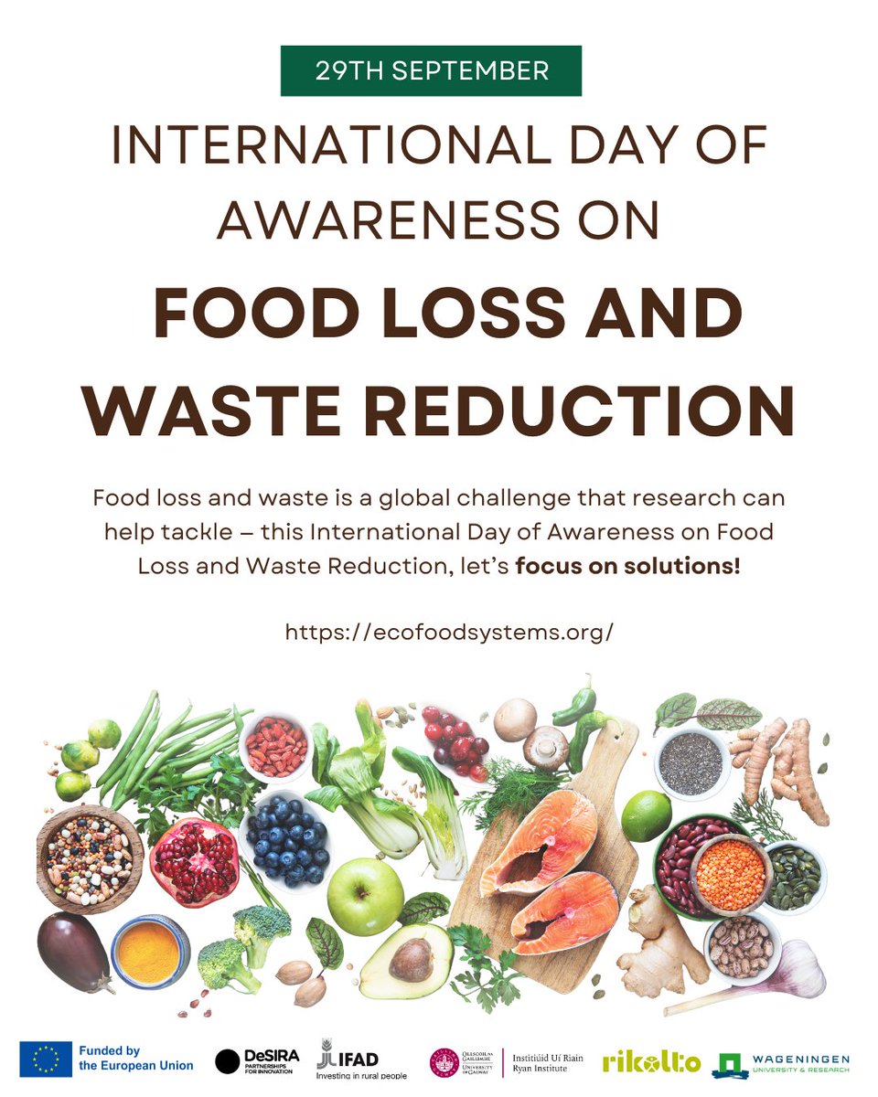 ecofoodsystems's tweet photo. Today is International Day of Awareness on Food Loss and Waste Reduction.

Approximately 1.3 billion tonnes of the food produced for human consumption every year is lost or wasted. 

Learn more about how EcoFoodSystems supports sustainable #FoodSystems: https://t.co/ymJ9NbKh3e https://t.co/rC2cdmZhQP