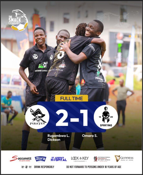TheSMACKLeague's tweet photo. Not the warmest welcome for Spartans. 😬

  @deejay_LB_’s goal proved to be the @PiratezFC winner against the league debutants.🏴‍☠️

#BlackShinesBrightest | #TSL8 https://t.co/zXPftttPpU