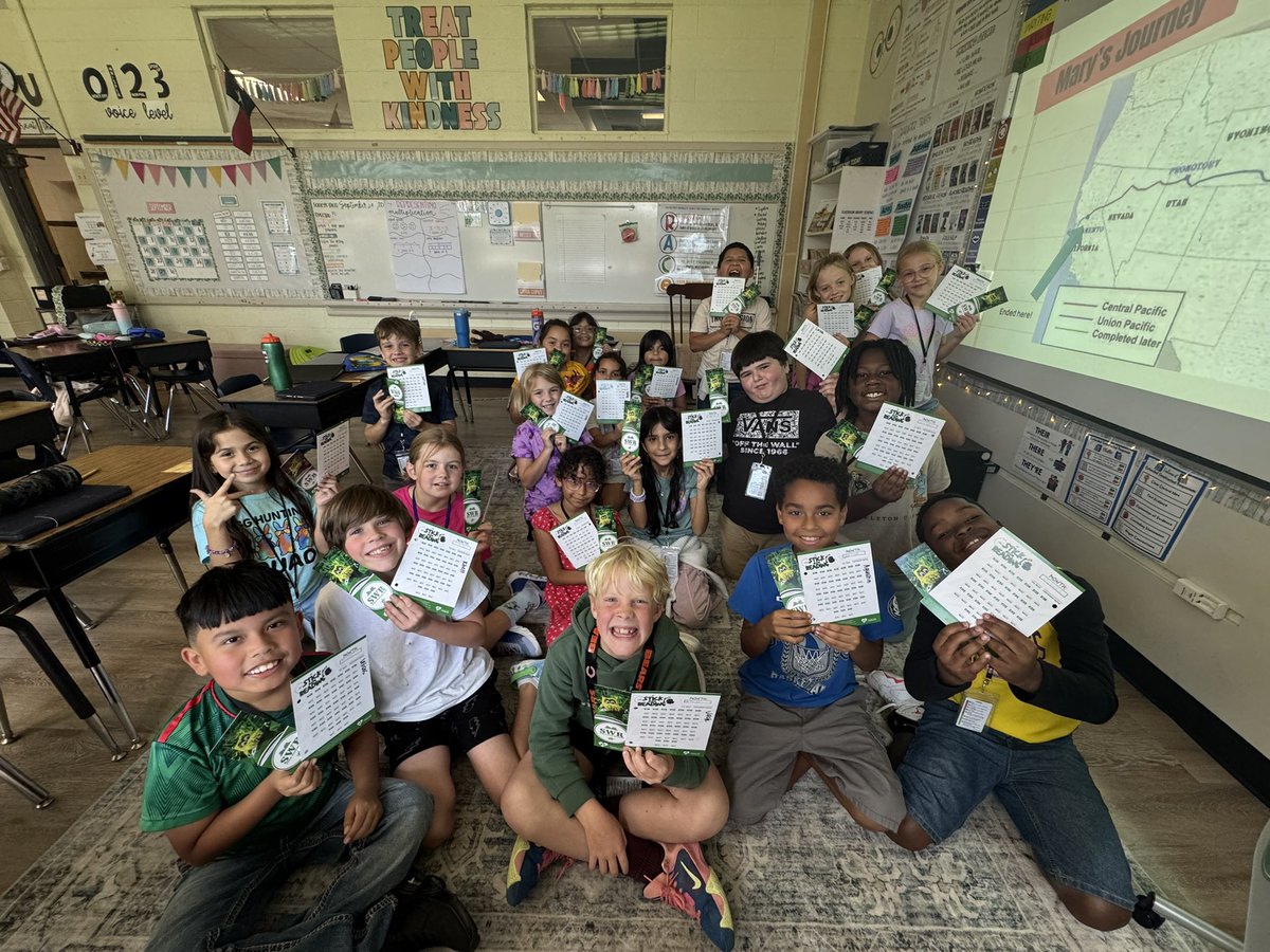 We are ready to Stick with Reading! Thank you <a href="/DallasStars/">Dallas Stars</a> for the book marks and reading logs! These kiddos are so excited for this reading challenge!⭐️🏒 #RISDDreamBig #RHESettingSail