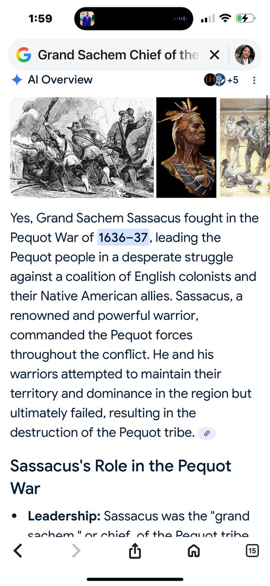 My Pequot Ancestors. Grand Sachem Chief or the Pequot Tatobam Sassacus fought in the Pequot Wars. 
connecticuthistory.org/slavery-and-th…