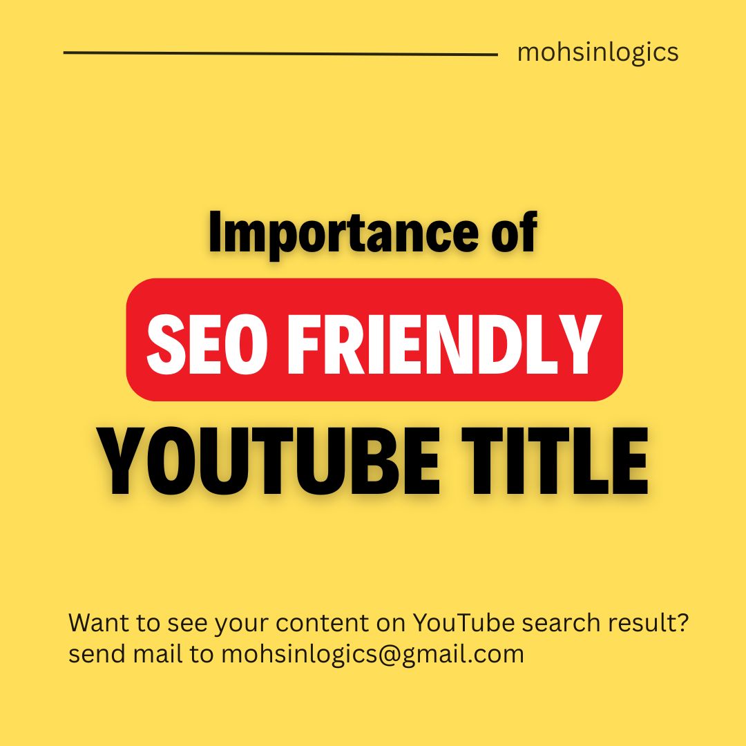 mohsinlogics's tweet photo. Do you know the importance of an SEO friendly YouTube Title? 🤔

A perfect title helps your video rank higher, get more clicks, and reach the right audience. 🚀

#YouTubeSEO #YouTubeGrowth #VideoSEO #auckland #DigitalMarketing #mohsinlogics #newcastle #YouTubeTips #SEOForYouTube https://t.co/v4BsByBwzM