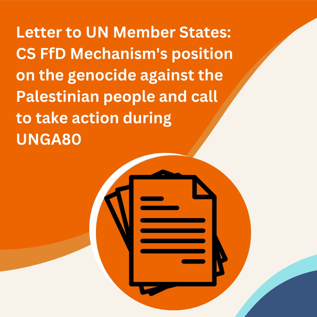 cs_ffd's tweet image. 🚨Important news: The CS FfD Mechanism urges #UN Member States to act on the genocide in #Gaza at #UNGA80. We call for a Special Emergency Session to invoke the #UnitingforPeace resolution and take urgent measures. 
📍Read here: csoforffd.org/resources/lett…