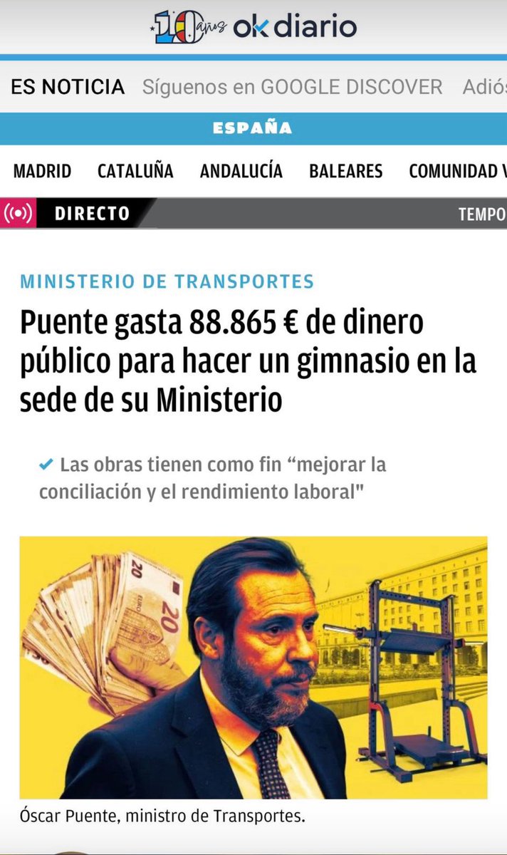 jcgonymolina's tweet photo. @oscar_puente_ de puta madre, un gimnasio en el ministerio 🏢88.865€
@oscar_puente_ calienta que vas a tener que estar ágil para salir corriendo 🏃🏻del #GobiernoCorrupto 

#oscar_puente_chulo_sivergüenza
#oscar_puente_a_tu_casa https://t.co/FNRj8bzkVD