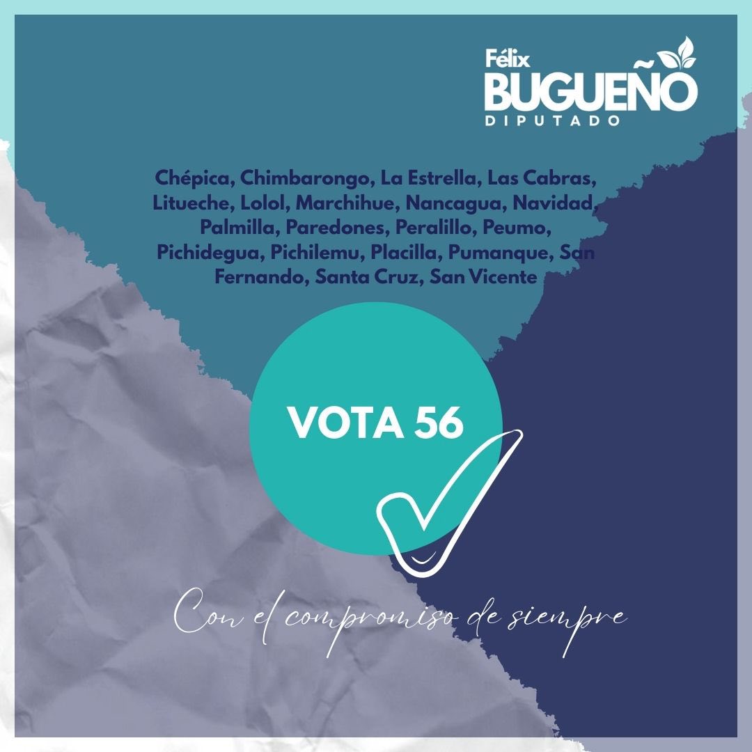 ¡Hola! Soy Félix Bugueño, orgullosamente chimbaronguino, Técnico en Trabajo Social y hoy tengo el honor de ser Diputado desde el 2022 por el distrito 16. Por supuesto apostaré por una reelección 🧑‍🌾🌱✅ #Distrito16 #Vota56 #Conelcompromisodesiempre