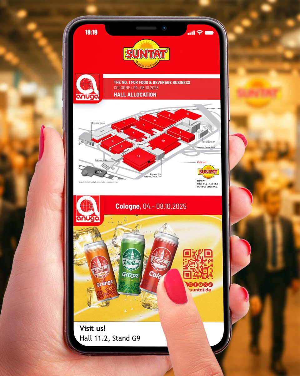 suntat_de's tweet photo. SUNTAT, dünyanın en büyük gıda fuarı ANUGA 2025’te yerini alıyor.

📍 Köln, 04 – 08. 10. 2025 
📌 Hall 11.2, Stand G9

SUNTAT präsentiert sich auf der weltweit größten Lebensmittelmesse ANUGA 2025.

Sizleri standımızda ağırlamaktan memnuniyet duyarız. ✨ https://t.co/gTbvCwuEG3